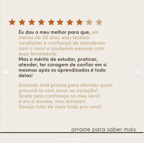 Depoimento de Amanda no Instagram