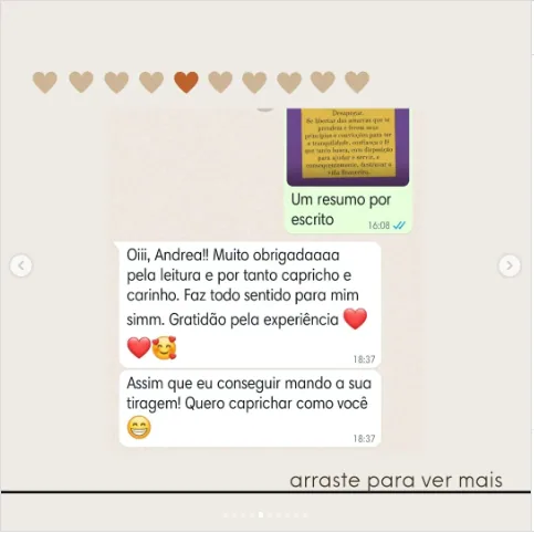 Depoimento de Andrea no Instagram
