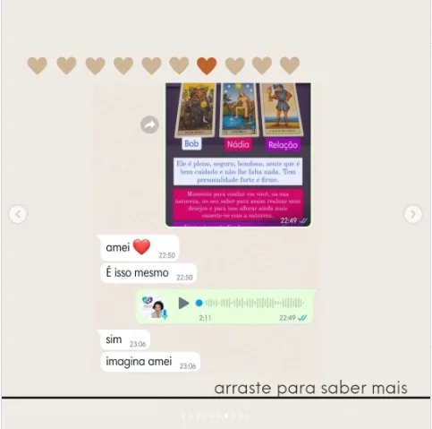 Depoimento de Andrea no Instagram