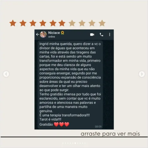 Depoimento de Ingrid no Instagram