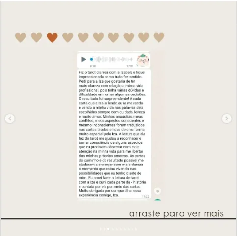Depoimento de Iza no Instagram