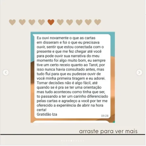 Depoimento de Iza no Instagram