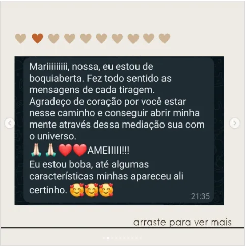 Depoimento de Mari no Instagram