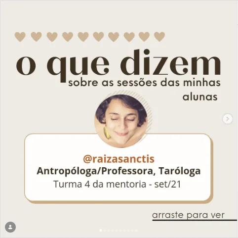 Depoimento de Raiza no Instagram