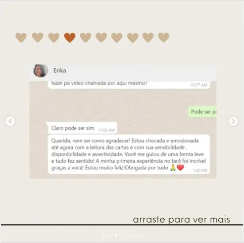 Depoimento de Raiza no Instagram