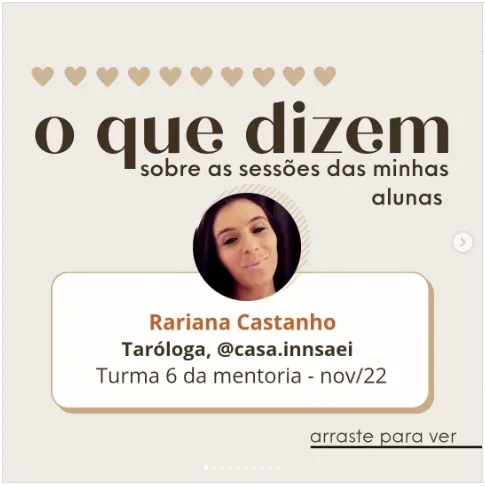 Depoimento de Rari no Instagram