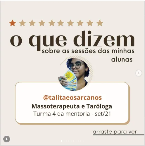 Depoimento de Talita no Instagram