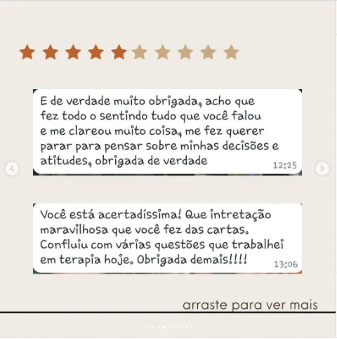 Depoimento de Talita no Instagram