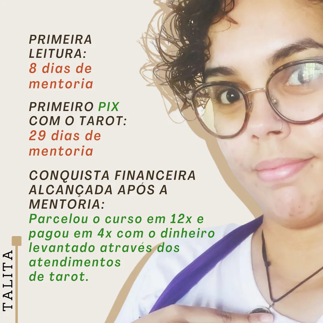 Resultado de aluno do curso de Tarot da Débora